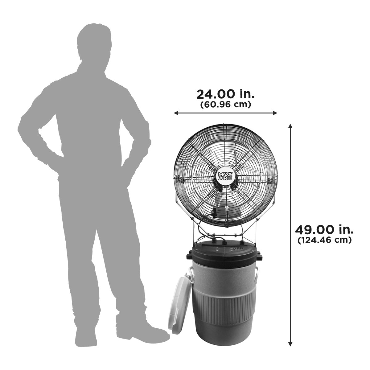 Maxx Air 18 In. 3-Speed Misting Fan with 10 Gal. Tank