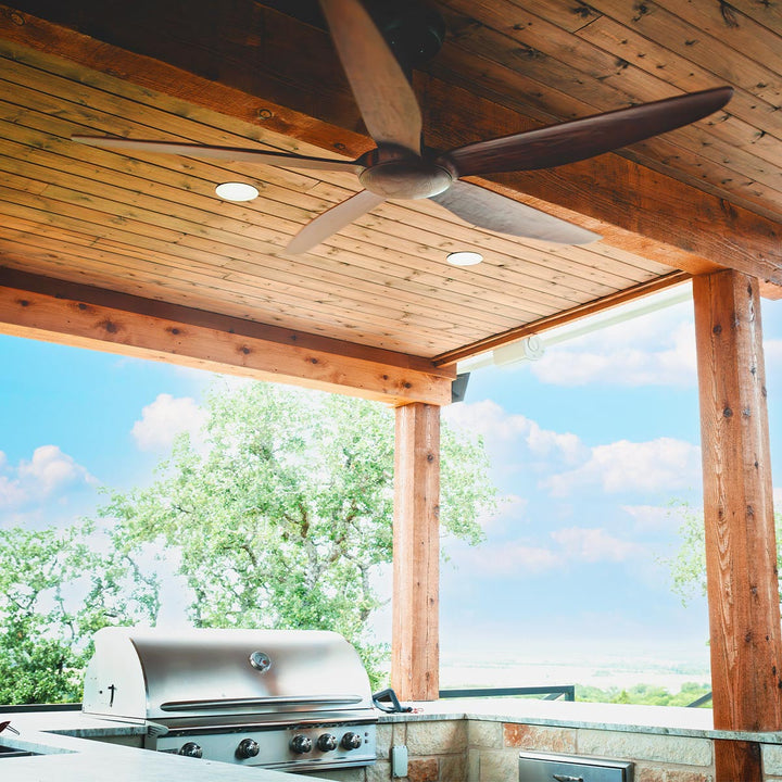 72 In. Indoor/Outdoor 6-Speed HVLS Ceiling Fan in Redwood