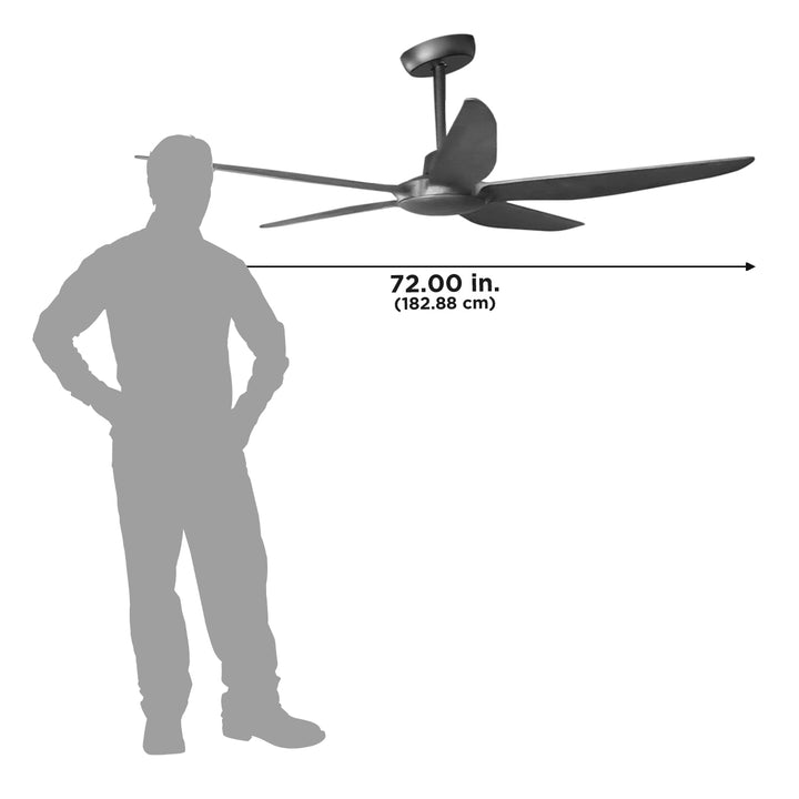 72 In. Indoor/Outdoor 6-Speed HVLS Ceiling Fan in Redwood