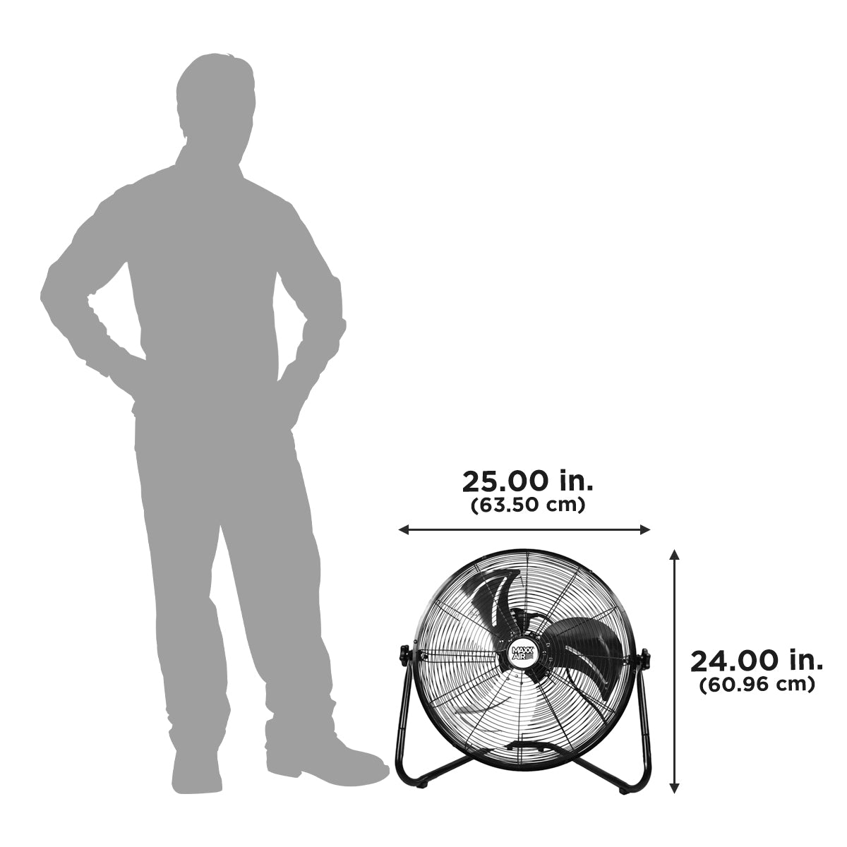 Maxx Air 20 In. 3-Speed Tilting High Velocity Floor Fan