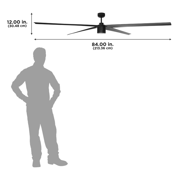 84 In. Indoor 6-Speed Ceiling Fan in Oil-Rubbed Bronze with Integrated LED Light