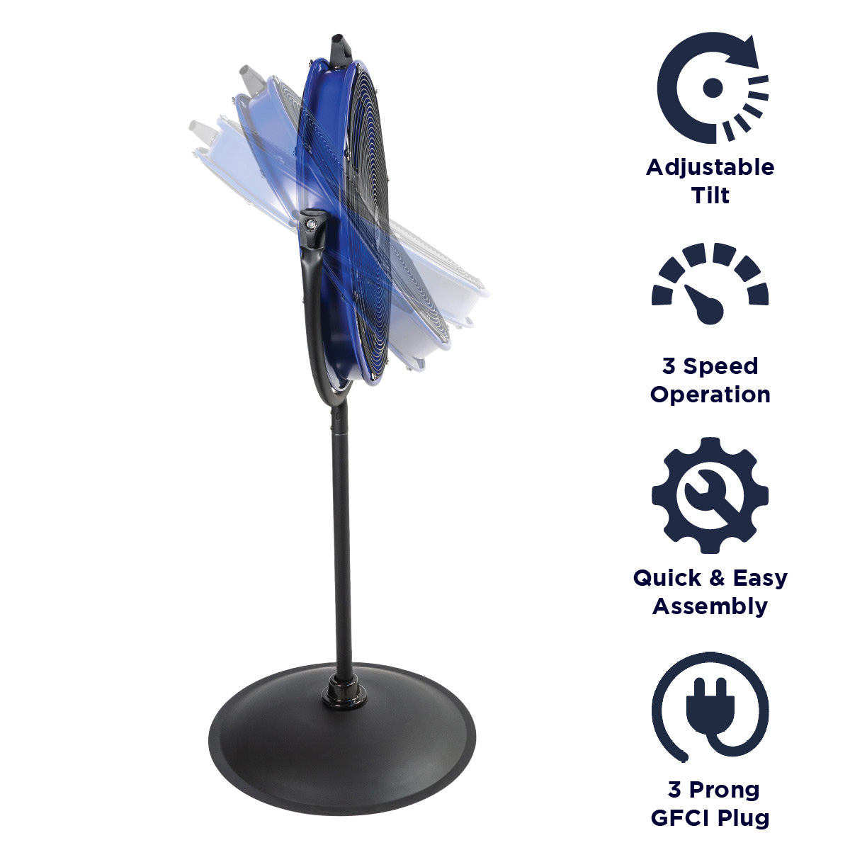 Maxx Air 20 In. 3-Speed Tilting Outdoor Rated Pedestal Fan