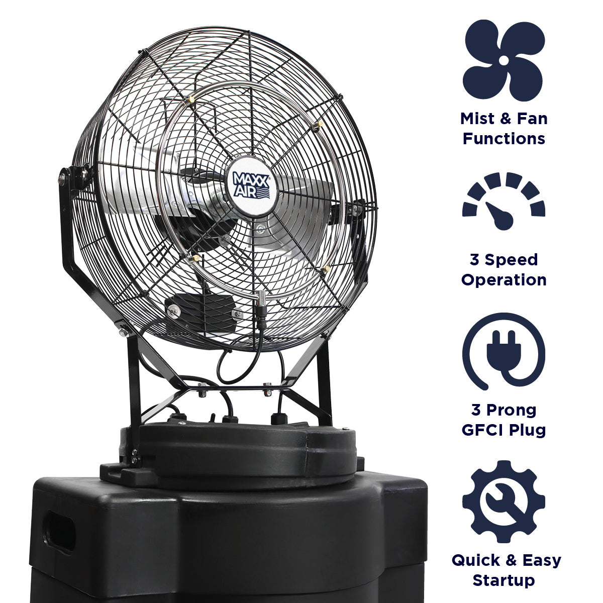 Maxx Air 18 In. 3-Speed Misting Fan with 40 Gal. Tank