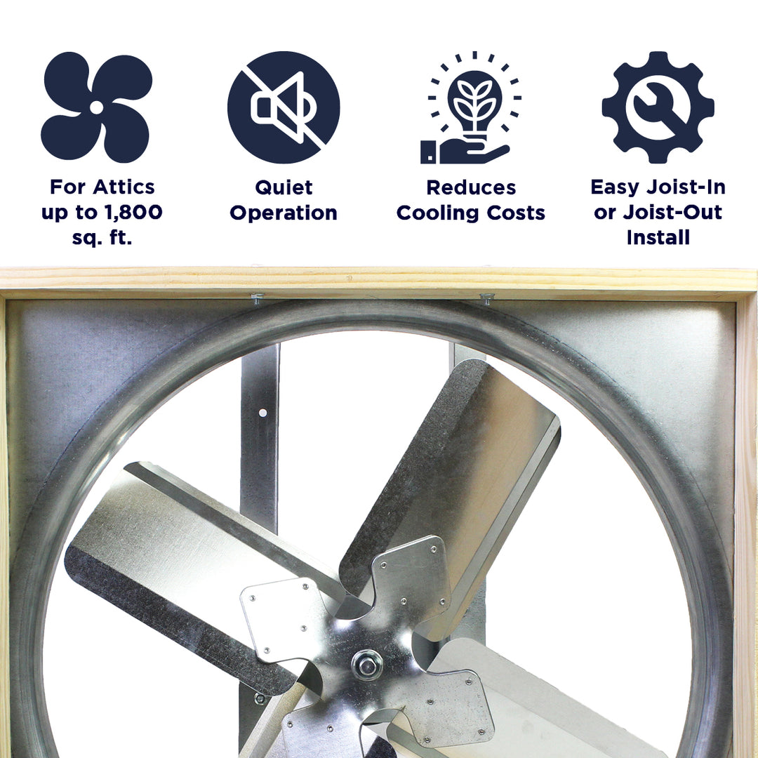 Cool attic 24 In. 2-Speed Belt Drive Whole House Fan with
