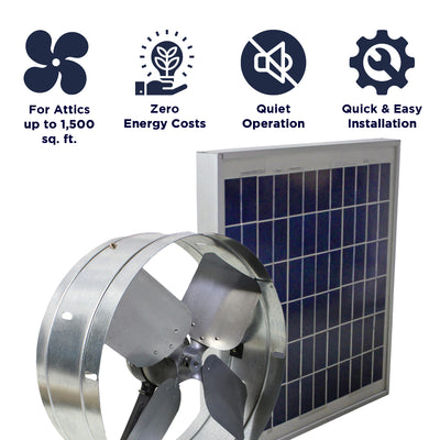 Maxx Air 433 CFM Solar Powered Gable Mount Power Attic Ventilator with Panel