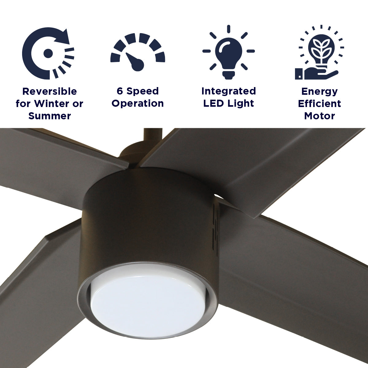 84 In. Indoor 6-Speed Ceiling Fan in Oil-Rubbed Bronze with Integrated LED Light