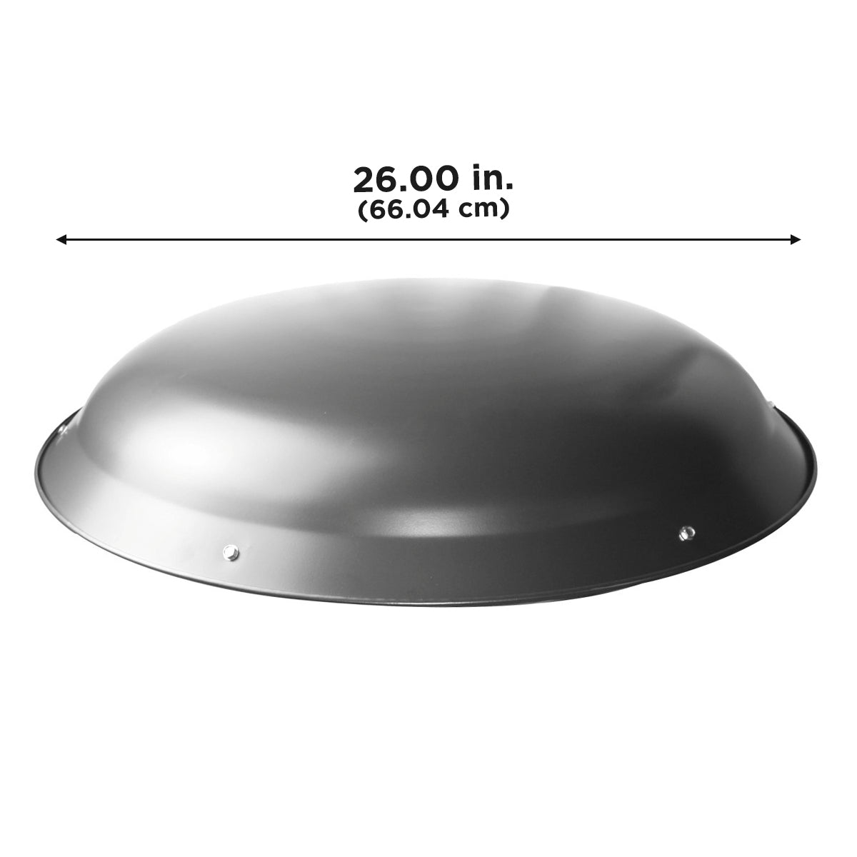 Dimensional drawing showing the aluminum dome's 26 inch diameter.