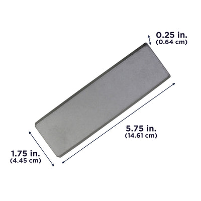 Each bracket measures 5.75 in. (14.61 cm) long, 1.75 in. (4.45 cm) wide, and 0.25 in. (0.64 cm) thick. 
