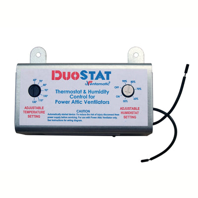 Front view of the duostat showing the temperature and humidity controls. 