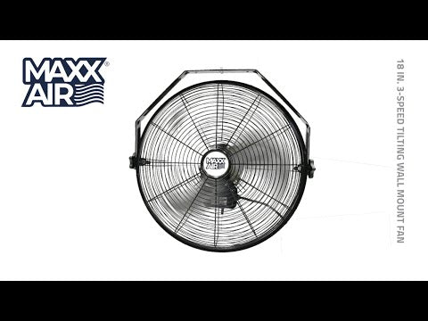 Maxx Air 18 In. 3-Speed Tilting Wall Mount Fan