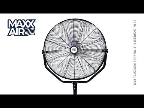 Maxx Air 30 In. 3-Speed Pedestal Fan with Yoke Mount