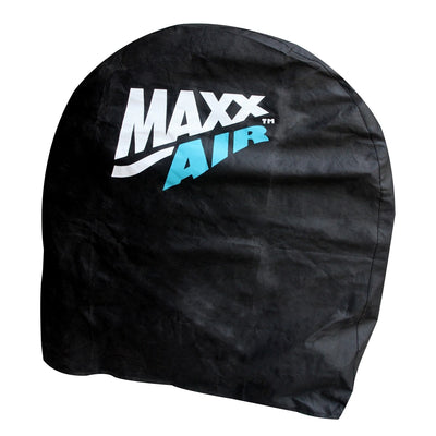 Front view of the XXBF30COVERBLK showing the printed old style Maxx Air logo.